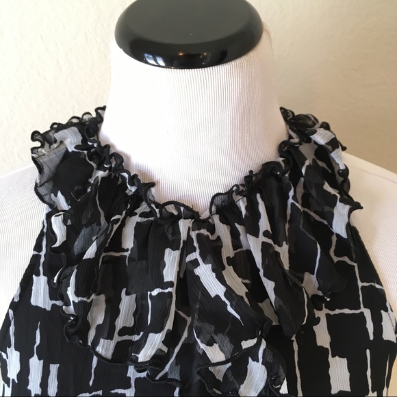 Merona Black & White Ruffle Dress Size Medium - Picture 3 of 8